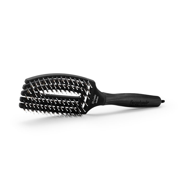 Olivia Garden Hárbursti Fingerbrush Medium Svartur
