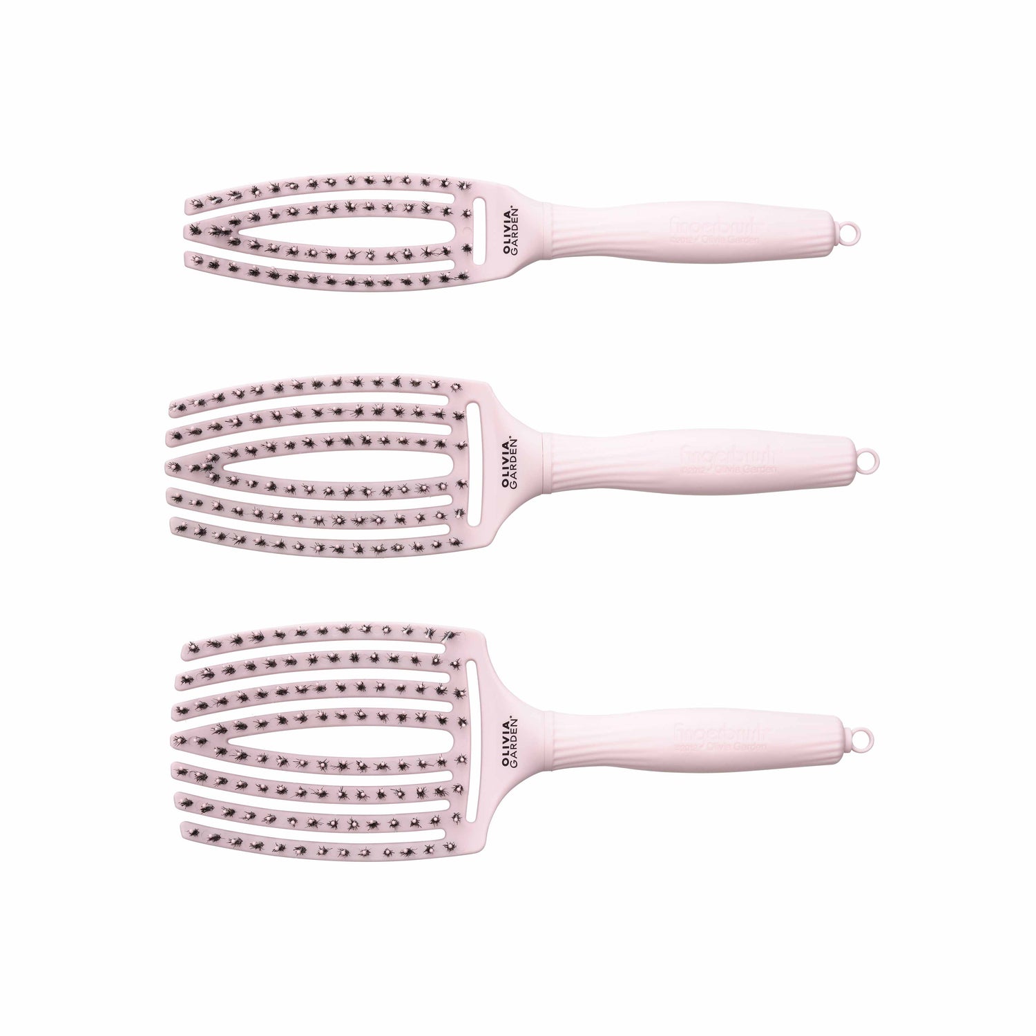 Olivia Garden Fingerbrush Medium Bleikur