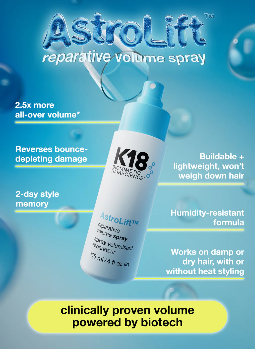 K18 AstroLift Reparative volume spray