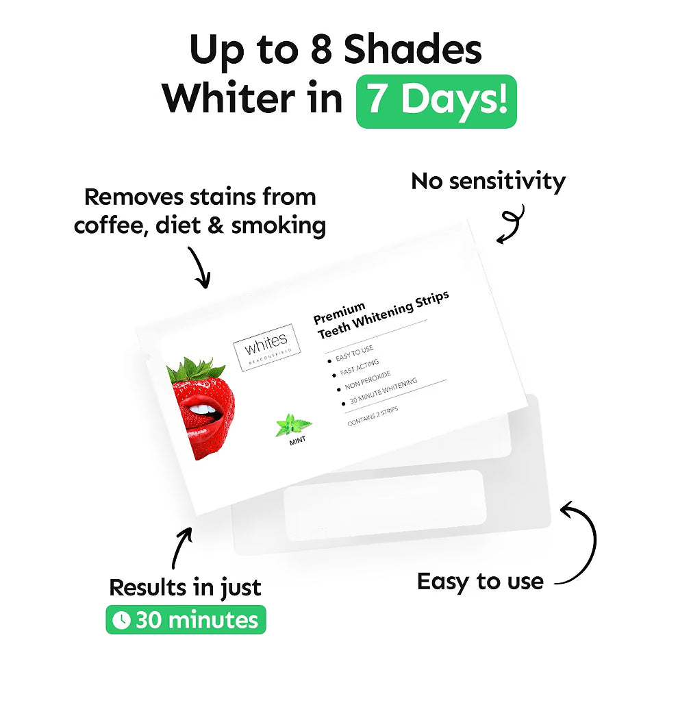 WHITES Teeth Whitening Strips - Non peroxide