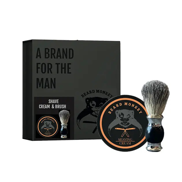 Beard Monkey Shave Cream & Brush Gjafasett