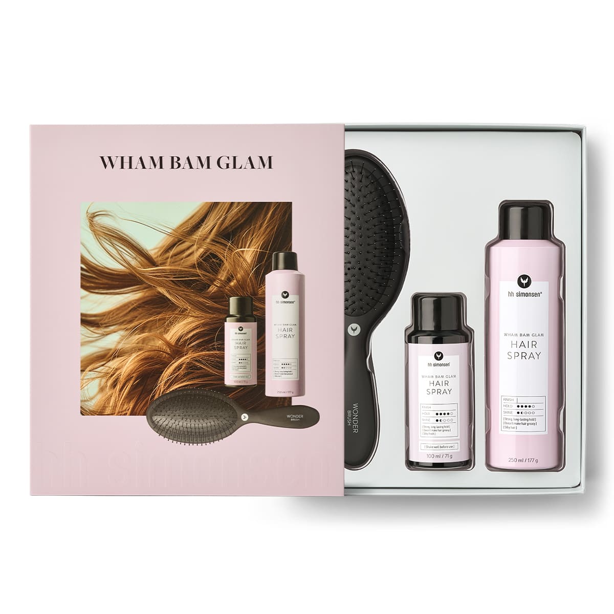 HH Simonsen Hairspray + Wonder Brush Gjafasett