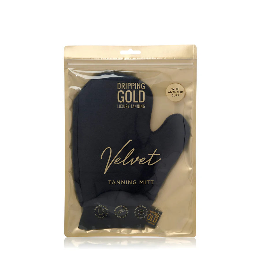 Dripping Gold Luxury Velvet Tanning Mitt