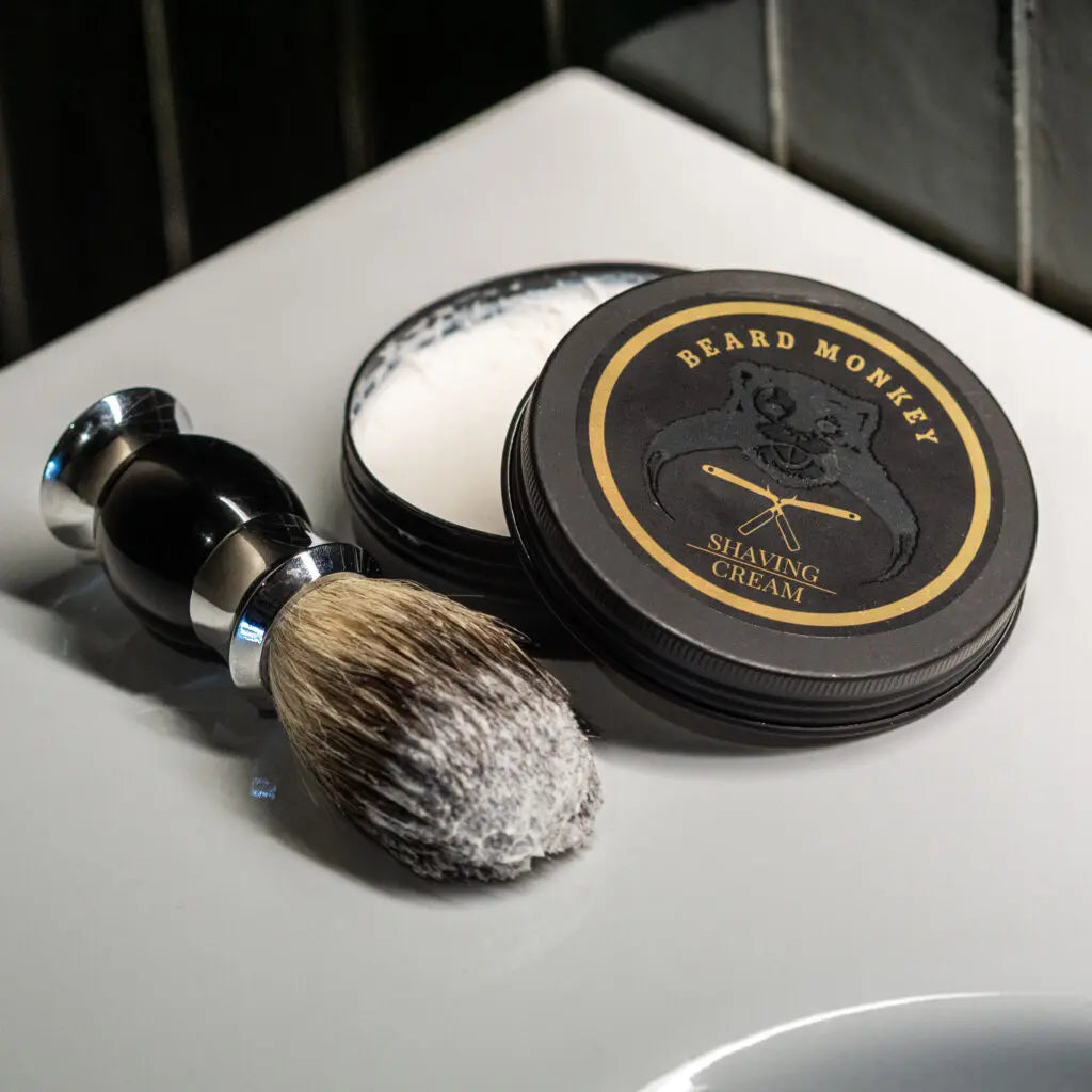 Beard Monkey Shave Cream & Brush Gjafasett