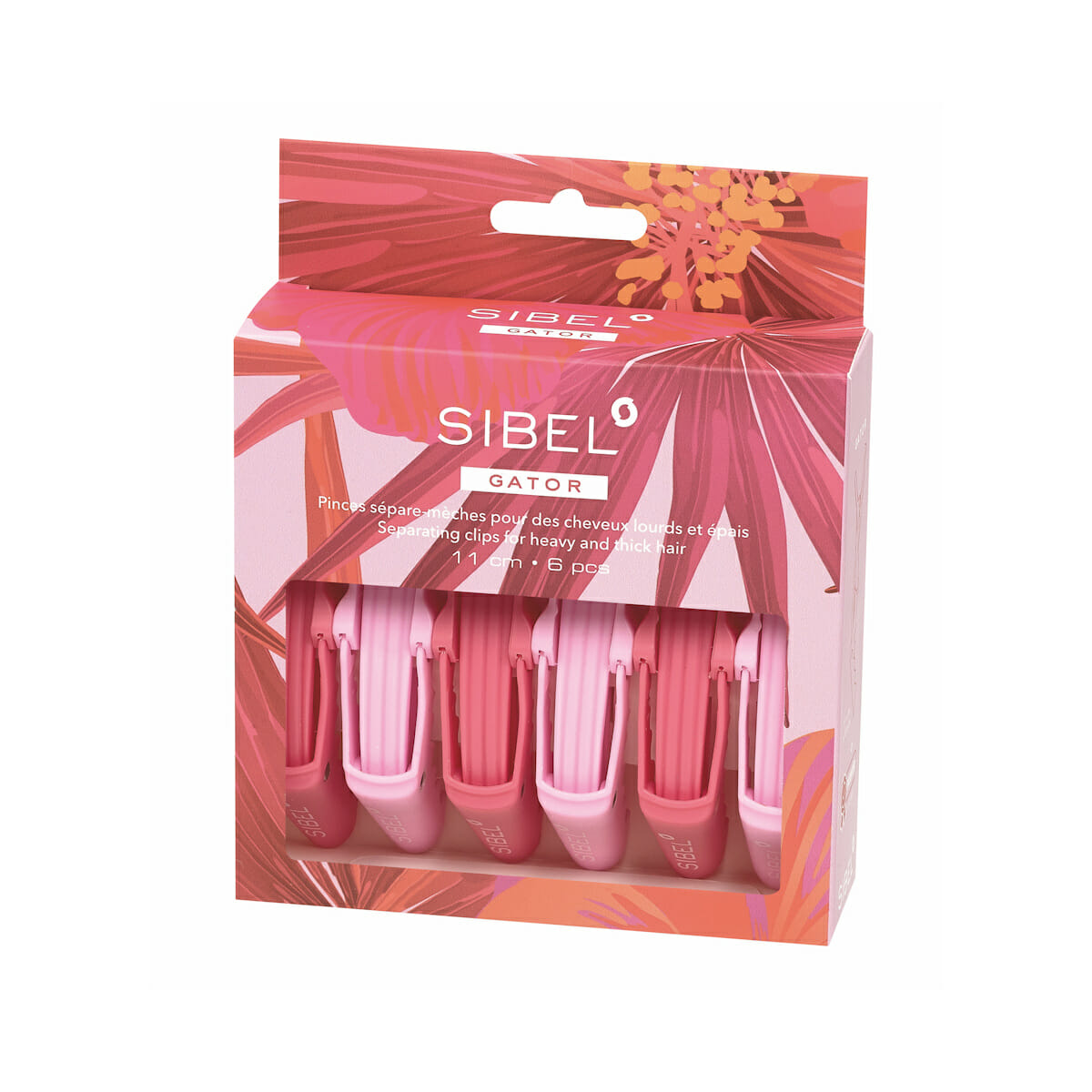Sibel Hárklemmur Krabba 11cm 6 stk Bleikar